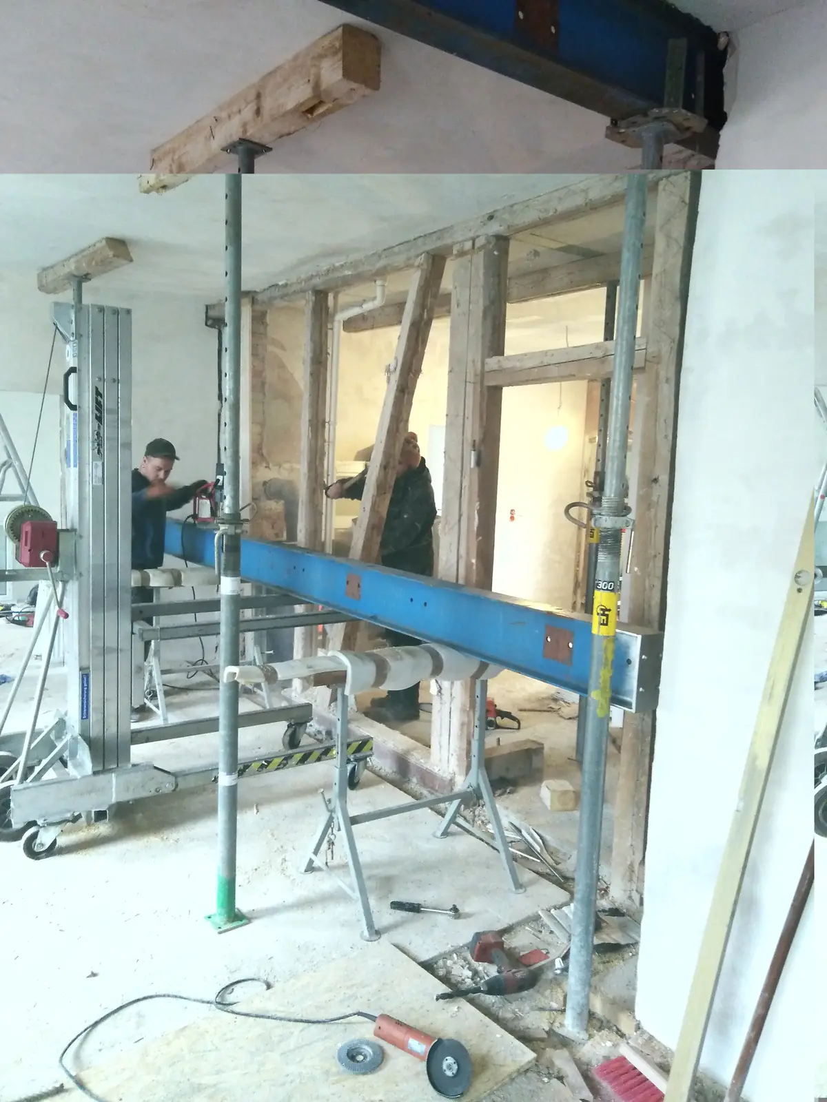 Stahlträger wird gesetzt — Arbeit von DeinHandwerker24, Schmalkalden